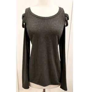 Rock & Republic Gray Cold Shoulder Sweater
